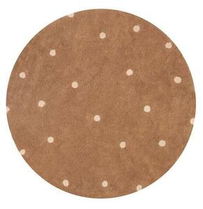 Lorena Canals , Kusový koberec Dot Chestnut kruh, 140x140, hnedá, detská izba