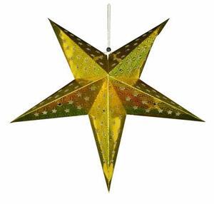 Nexos 29229 Vianočná dekorácia - hviezda s časovačom - 60 cm, 10 LED, zlatá