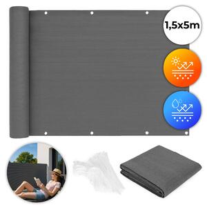 MultiGarden Tieniaca sieť na balkón s príslušenstvom 150x500 cm - sivá MultiGarden