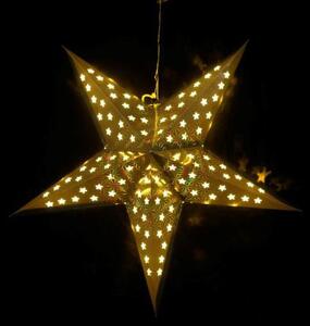 Nexos 29229 Vianočná dekorácia - hviezda s časovačom - 60 cm, 10 LED, zlatá