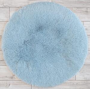 MAXMAX Plyšový guľatý koberec SOFT 90 cm - svetlo modrý