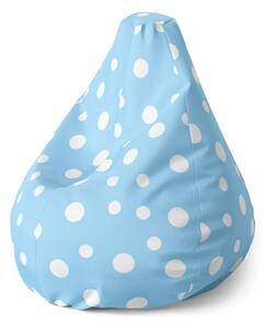 Sablio Sedací vak Pear Biele bodky na modrej - 70 x 95 x 15 cm