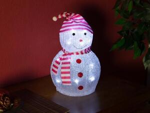 Nexos 5942 Vianočná dekorácia - akrylový snehuliak, studeno biely