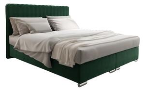 Manželská posteľ 140 cm Boxspring Penarth Comfort (tmavozelená) (s roštom, matracom a úl. priestorom). Vlastná spoľahlivá doprava až k Vám domov. 1056282