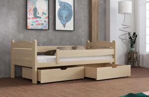 Detská posteľ z masívu borovice MATES so zásuvkami - 200x90 cm - prírodná