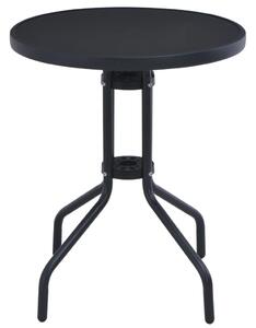 Záhradný stôl čierny 60 cm oceľ a sklo