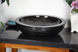 Divero 27860 Kamenné umývadlo - čierny leštený mramor
