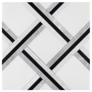 DUNIN - Manorial Carrara Pure White Quadron Mramorová mozaika DUNIN (30 x 30 cm / 1 ks)