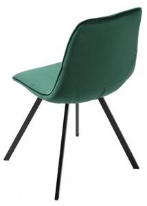 Dizajnová stolička Amsterdam zamat smaragdovo zelená