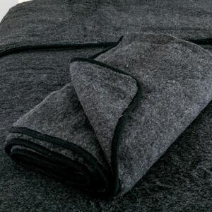 Sivá deka z merino vlny Native Natural Merino, 140 × 200 cm