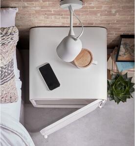 Biely kovový nočný stolík Kave Home Wyatt, 42×38 cm
