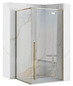 Rea Fargo Gold, sprchový kút s 1-krídlovými dverami 100 (dvere) x 80 (stena) x 195 cm, 6mm číre sklo, zlatý profil, REA-K4907