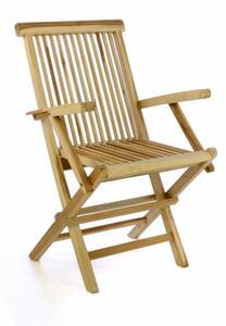 Záhradná stolička DIVERO skladacia – teakové drevo