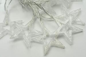 Nexos 57422 Vianočné dekoratívne osvetlenie - trblietavé hviezdy - 10 LED teple biele
