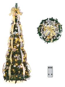 Merrypine™ Skladací Ozdobený Vianočný Stromček, Strieborný