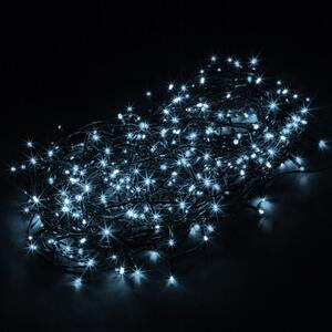 VOLTRONIC® 59750 Vianočné LED osvetlenie 60 m - studená biela 600 LED + ovládač - zelený kábel