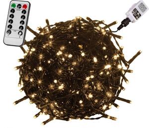 VOLTRONIC® 59749 Vianočné LED osvetlenie 60 m - teple biela 600 LED + ovládač - zelený kábel
