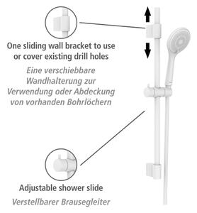 Biela sprchová súprava z nehrdzavejúcej ocele 70 cm Watersaving – Wenko