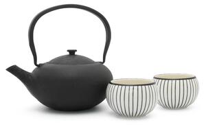 Bielo-čierna porcelánovo-liatinová čajová súprava Shanxi – Bredemeijer