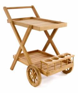 Divero 56087 Servírovací vozík z teakového dreva