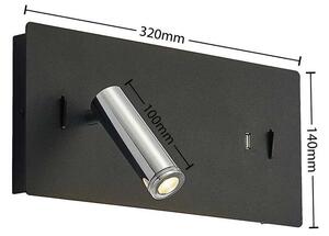 Lucande - Kimo LED Square Nástenné Svietidlo USB Black - Lampemesteren