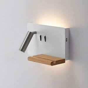 Lucande - Kimo LED Square Shelve Nástenné Svietidlo USB White/Nickel - Lampemesteren