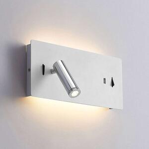 Lucande - Kimo LED Square Nástenné Svietidlo USB White/Chrome Lucande - Lampemesteren