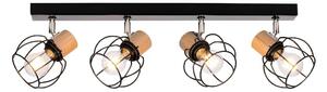Envostar - Fence 4 Stropné Lampa Black/Chrome/Wood - Lampemesteren