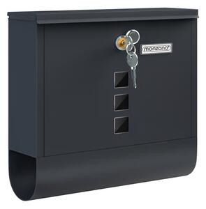 Poštová schránka s valcom na noviny POST, 30,5x10x33,5cm, antracitová Monzana