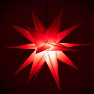 Nexos 64199 Vianočná dekorácia - hviezda s časovačom 1 LED, 55 cm, červená