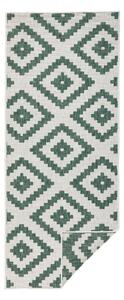Zeleno-krémový vonkajší koberec NORTHRUGS Malta, 80 x 250 cm