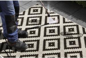 Čierno-krémový vonkajší koberec NORTHRUGS Malta, 80 x 250 cm