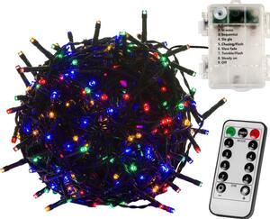 Vianočná reťaz - 20 m, 200 LED, farebná, na batérie