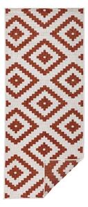 Červeno-krémový vonkajší koberec NORTHRUGS Malta, 80 x 345 cm