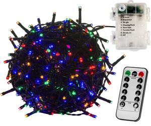 VOLTRONIC Vianočná reťaz - 10 m, 100 LED, farebná, ovládač