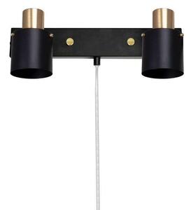 Globen Lighting - Clark 2 Nástenné Svietidlo Black/Brushed Brass Globen Lighting - Lampemesteren