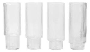 Ferm LIVING - Ripple Long Drink Glasses Set of 4 Clear ferm LIVING - Lampemesteren