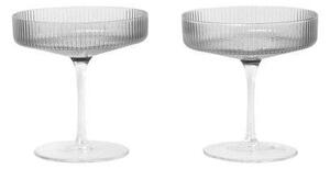 Ferm LIVING - Ripple Champagne Saucers Set of 2 Smoked Grey ferm LIVING - Lampemesteren