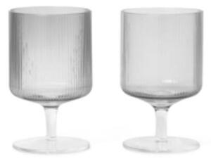 Ferm LIVING - Ripple Wine Glasses Set of 2 Smoked Grey ferm LIVING - Lampemesteren