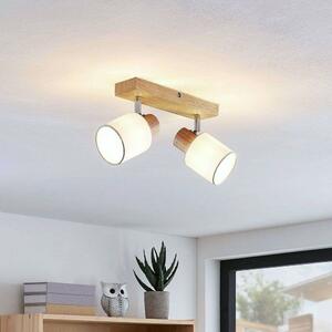 Lindby - Wanessa 2 Stropné Lampa Wood/White Lindby - Lampemesteren