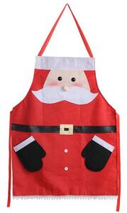 Vianočné zástera na varenie s vreckami Santa Claus - červená - 85x64 cm