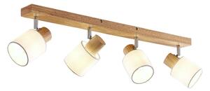 Lindby - Wanessa 4 Stropné Lampa Wood/White - Lampemesteren