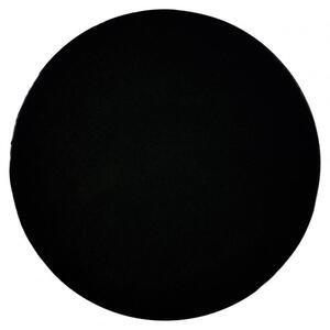DEKOORI - Drevená taburetka, okrúhly puf DEKORIKO, jednofarebná čierna