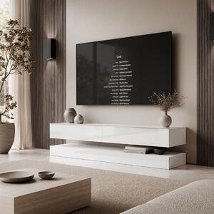 TV STOLIK SALLE BIELY LESK + ZLATÉ ÚCHYTKY 140 cm