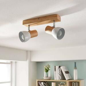 Lindby - Thorin 2 Stropné Lampa Wood/White - Lampemesteren