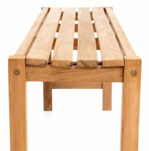 Záhradný set lavíc a stola DIVERO - ošetrené teakové drevo - 135 cm
