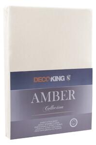 Béžová elastická bavlnená plachta DecoKing Amber Collection, 180/200 x 200 cm