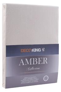 Krémová elastická plachta DecoKing Amber Collection, 160/180 x 200 cm