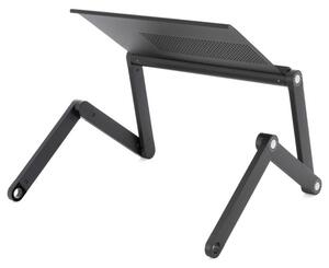 Divero 71784 Stolík na laptop nastaviteľný s vetracími štrbinami - čierny