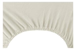 Krémová elastická bavlnená plachta DecoKing Amber Collection, 80/90 x 200 cm